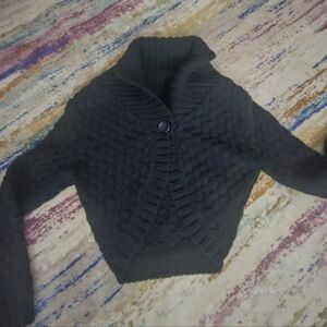 Express Black Cable Knit Cardigan